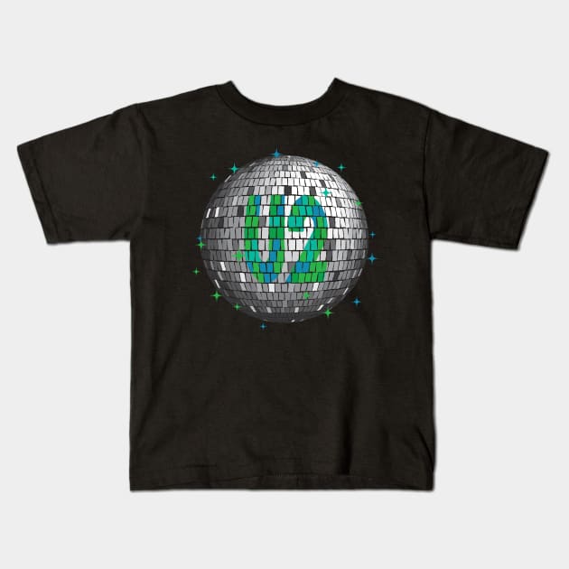 U2 Disco Ball | Green Kids T-Shirt by Rad Love